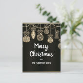 Carte Postale Gold on Black Elegance Christmas Postcard (Debout devant)