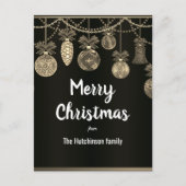 Carte Postale Gold on Black Elegance Christmas Postcard (Devant)