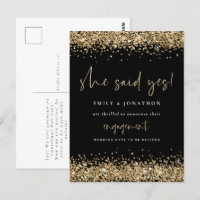 Gold Parties scintillant Noir Elle A Dit Oui Fianç