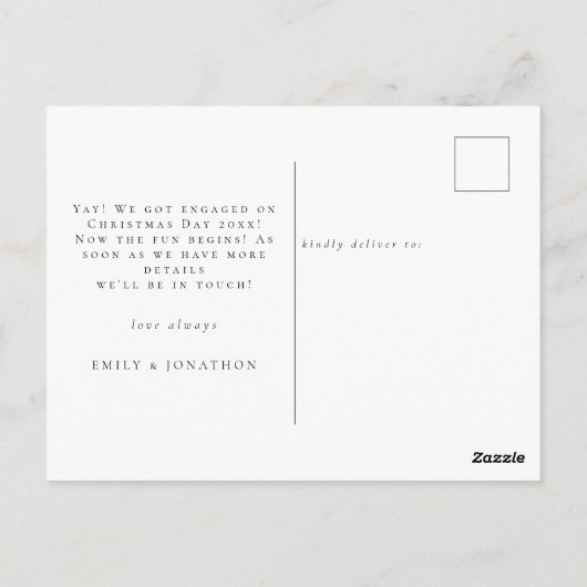 Carte Postale Gold Parties scintillant Noir Elle A Dit Oui Fianç (Dos)