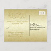 Carte postale Gold Parties scintillant RSVP (Ne co (Dos)
