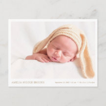 Gold Photo New Baby Boy Girl Faire-part de naissan