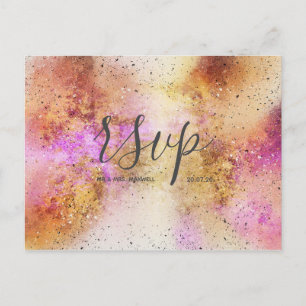 Carte Postale Gold Pink Sky Watercolor Wedding Rsv
