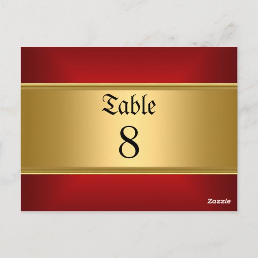 Carte Postale Gold Red Tableau Mariage Numéros Gold Red (Dos)