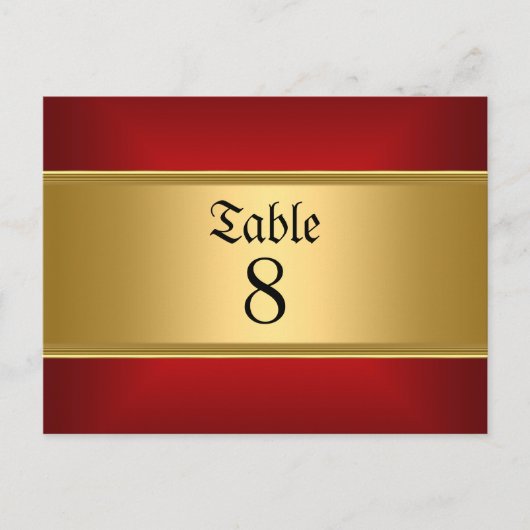 Carte Postale Gold Red Tableau Mariage Numéros Gold Red (Devant)