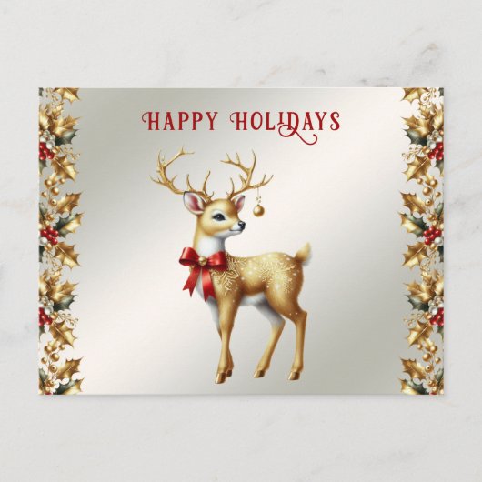 Carte postale Gold Reindeder (Devant)