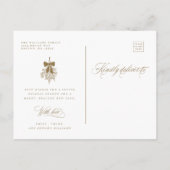 Carte Postale Gold Romantique Calligraphie Joyeux Noël Photo (Dos)