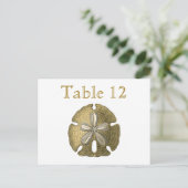 Carte Postale Gold Sand Dollar Reception Table Numbers (Debout devant)