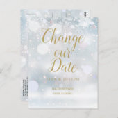 Carte Postale Gold Script Changer la date reportée de l'événemen (Devant / Derrière)