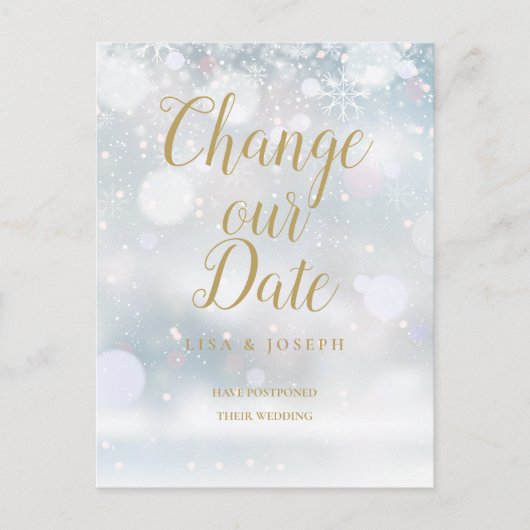 Carte Postale Gold Script Changer la date reportée de l'événemen (Devant)