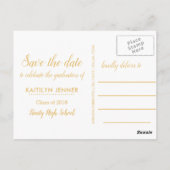 Carte Postale Gold Script Graduation Party | Enregistrer la phot (Dos)
