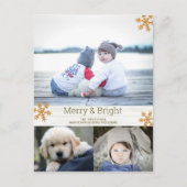 Carte Postale Gold Snowflake 3 Photo Collage Holiday (Devant)