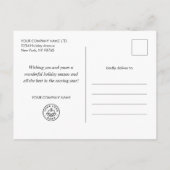 Carte Postale Gold Snowflakes Salutation de Noël d'entreprise (Dos)