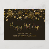 Carte Postale Gold Snowflakes Salutation de Noël d'entreprise (Devant)