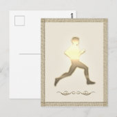 Carte Postale Gold Sport Athlétisme Marathon Jogger Hiker (Devant / Derrière)