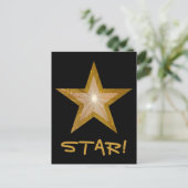 Carte postale Gold Star 'STAR' en noir (Debout devant)