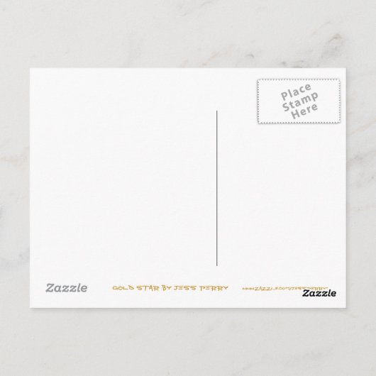 Carte postale Gold Star 'STAR' en noir (Dos)