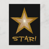 Carte postale Gold Star 'STAR' en noir (Devant)