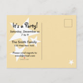 Carte Postale Gold Star sur White Merry Christmas Invitation (Dos)