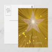 Carte postale Gold Star 'Your Text' (Devant / Derrière)