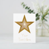 Carte postale Gold Star 'Your Text' blanche (Debout devant)