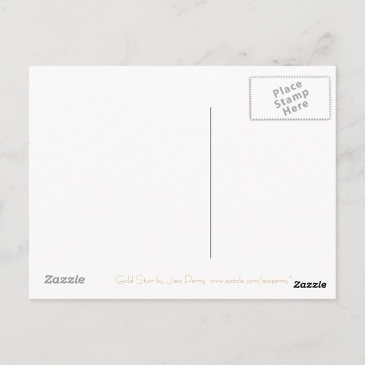 Carte postale Gold Star 'Your Text' en noir (Dos)