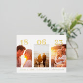 Carte Postale GOLD Three Photo QR CODE Enregistrer (Debout devant)