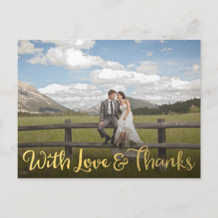Carte postale Gold With Love and Thanks Photo