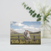 Carte postale Gold With Love and Thanks Photo (Debout devant)