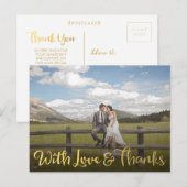 Carte postale Gold With Love and Thanks Photo (Devant / Derrière)