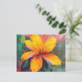 Carte Postale Golden Bloom – Expression Florale Abstraite Vibran (Debout devant)