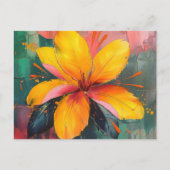 Carte Postale Golden Bloom – Expression Florale Abstraite Vibran (Devant)