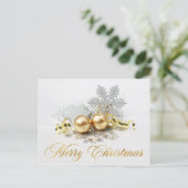 Carte Postale Golden Christmas Balls Ornament Salutation d'entre (Debout devant)