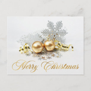 Carte Postale Golden Christmas Balls Ornament Salutation d'entre