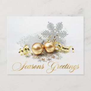 Carte Postale Golden Christmas Balls Ornament Salutation d'entre