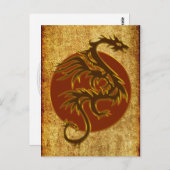 Carte Postale Golden Dragon Sun | style ancien (Devant / Derrière)