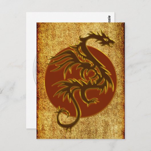 Carte Postale Golden Dragon Sun | style ancien (Devant / Derrière)