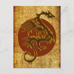 Carte Postale Golden Dragon Sun   style ancien