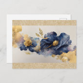 Carte postale Golden Elegant Flower (Devant / Derrière)