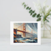 Carte Postale Golden Gate Bridge, (Debout devant)