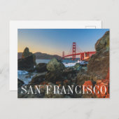 Carte Postale Golden Gate Bridge à Dusk | San Francisco (Devant / Derrière)