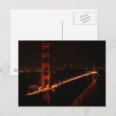 Carte Postale Golden Gate Bridge à la nuit (Devant / Derrière)