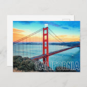 Carte postale Golden Gate Bridge California (Devant / Derrière)