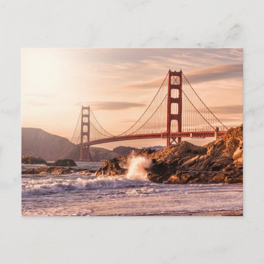 Carte Postale Golden gate bridge de plage de Baker (Devant)