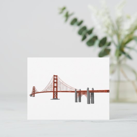 Carte Postale Golden Gate Bridge : modèle 3D : (Debout devant)