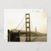Carte Postale Golden Gate Bridge - San Francisco, CA (Devant / Derrière)