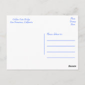 Carte Postale Golden Gate Bridge, San Francisco, Californie, USA (Dos)