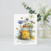 Carte Postale Golden Harmony Honey, Flowers, and Bees (Debout devant)