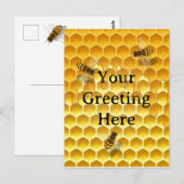 Carte Postale Golden Honeycomb & Honeybees Custom (Devant / Derrière)