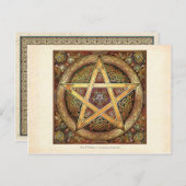 Carte postale Golden Knotwork Pentacle (Devant / Derrière)